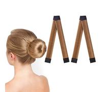 URAQT Chignon Magique, 2 Pièces Chignon Bun Maker Set, Accessoires de Coiffure, French Twist Bun Maker pour Filles Femmes(Brun clair)