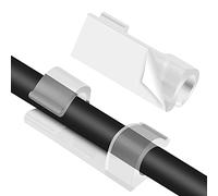 URAQT Clips Câbles Adhésifs Rangement de Câbles 80PCS, Auto-adhésif sans Perçage, Organisateur de Câbles pour Bureau/Maison/Voiture, Adapté aux Chargeurs/Écouteurs/Réseaux (Transparent, Max 7mm)