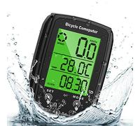 URAQT Compteur de Vélo, 19 Fonctions IP65 Étanche Ordinateur de Vélo, avec écran Rétroéclairé LED, Contrôle Tactile, Démarrage/Arrêt Automatique, Compteur de Vitesse Velo et Compteur de Kilomètres VTT