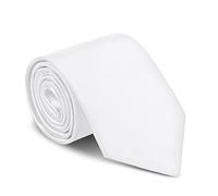 URAQT Cravate Homme, Cravate Classique Unie Blanc, 145cm*8cm*3.8cm, Polyester, Satin, Slim, Lavable, Robuste, Pour Hommes, Mariage, Affaires, Fête, Cadeau Élégant