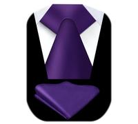 URAQT Cravate pour Hommes Faite à La Main, 8CM Étroit Cravate Homme, Hommes Cravates Solide Couleur, Cravate et Pochette Homme, Pour Mariage, Affaires Formelle, Cadeau de Fête Des Pères, Violet Foncé