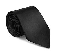 URAQT Cravate pour hommes faite à la main, 8CM Étroit Slim Plusieurs Couleurs Disponibles, Cravate Unie pour Mariage, Affaires Formelle, cadeau de fête des pères, Noir
