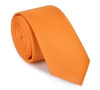 URAQT Cravates pour homme - Cravate fine classique de couleur unie pour les affaires, les mariages, les fêtes, le travail, 6 cm (orange)