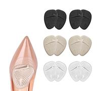 URAQT Demi Semelles Coussinet, 6PCS Semelles Coussinet Plantaires, demi semelle silicone avant pied pour Les Femmes Porter Les Chaussures à Talons Hauts (Transparent, Gris, Noir)