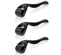 URAQT Dermaroller pour la croissance de la barbe et des cheveux, 3PCS Outil à micro-aiguilles pour les follicules dormants, Derma roller stérile en titane pour les hommes (0,25 mm, 0.5 mm, 0,75 mm)