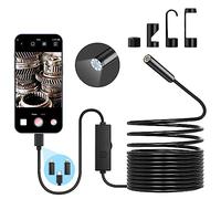URAQT Endoscope 3 en 1, 1080P Megapixels HD Caméra Endoscopique, 7.9mm IP67 Imperméable Sonde Intégrée, 9.84FT/3m Câble Semi-Rigide avec 8 LED, Caméra HD Industrielle pour iOS/Android/Tablette