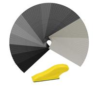 URAQT Feuilles Abrasives, Lot de 76 Papier de Verre Sec Ou à l'Eau, 120-5000 Feuilles Abrasives avec Bloc de Ponceuse à Main, pour Poncage, Travail du Bois, Polissage et Ponçage, Noir(9 * 3cm)