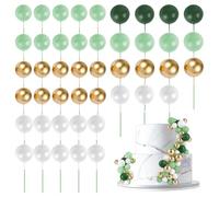 URAQT Gâteau Balle Décoration, 45 Pièces Decoration Gateau Anniversaire, pour gâteau d'anniversaire, mariage, pâtisserie Mariage Fête Célébration,A-2