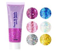URAQT Gel pour les ongles, les yeux, les lèvres, les cheveux - Chunky Glitter pour Musique, Festival, Masque (D)