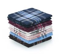 URAQT Homme Mouchoir Carré, 12 Pièces Mouchoirs Hommes Coton Ensemble de Pochettes Classiques, Cadeau pour Hommes 36x36cm, cadeau de fête des pères(6 couleurs)