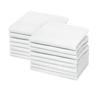 URAQT Homme Mouchoir Carré, 15 Pièces Mouchoirs Hommes Coton Ensemble de Pochettes Classiques, Mouchoir en Coton pour Réunion, Mariage, Célébration, Fête, Cadeau pour Hommes 37.5x37.5cm (Blanc)