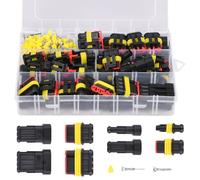 URAQT Imperméable à l'eau Connecteurs, 300 Pièces Connecteurs Étanches 1/2/3/4/5/6 Broches, Durable Connecteur Electrique Etanche Seal Connecteurs, pour Moto Scooter Voiture Camion Caravan Bateaux