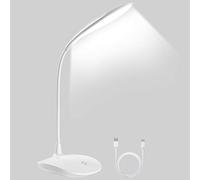 URAQT Lampe de Lecture Led Pour Livre avec Câble USB, 15 LED 3 Niveaux de Luminosité, Flexible 360, 1200mAh Touch Control Protection des Yeux Lampe Bureau pour Apprendre Lire