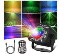 URAQT Lampe de Scène avec Télécommande, 60 Modes RGB Lumière Disco Lampes pour Fête avec USB câble de 2m, Rotatif à 360° Boule Disco, Commande Vocale Stroboscope, pour Noël, Fête, Club
