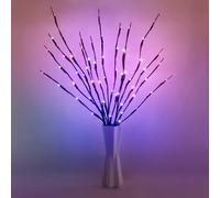 URAQT led Branche Lumineuse avec 60 LED, 3PCS Brindille Lumières Colorées, 73CM Pliantes, Lampe pour Décoration de Vase ou Arbre, Convient pour Noël et Fêtes, Intérieur