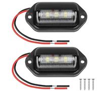 URAQT LED Éclairage Plaque D'immatriculation Auto, 2pcs 6SMD Imperméable LED Feux Arrière Lampe, LED Eclairage Plaque Immatriculation pour 12V/ 24V Camions, Camionnette, Motos, Caravane, Remorques