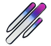 URAQT Lime à Ongles en Verre, Lot de 3 limes a ongles en Cristal, Ensemble de Limes à Ongles en Cristal Gravées Double Face pour les ongles pour salon de manucure et maison