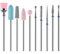 URAQT Lot de 10 Ensembles de Forets à Ongles, Embout Ponceuse Ongle, Ponceuse Ongles Les Accessoires pour retirer les ongles en gel acrylique, Pédicure Outils D'art D'ongle