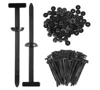 URAQT Lot de 100 Serre Cable Attaches Autobloquantes Universelles en Nylon Avec 100 Rivets en Plastique, outils de fixation multifonctions pour réparation automobile quotidienne