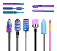 URAQT - Lot de 11 forets à ongles électriques en carbure de tungstène de 3/32 po sans poussière, embouts de polissage pour ongles en gel acrylique, lime à ongles électrique