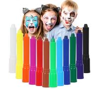 URAQT Lot de 12 marqueurs de peinture pour le visage - Kit de 12 crayons de couleur non toxiques pour le visage et le corps - Crayons de peinture professionnels pour enfants - Pour Pâques, cosplay