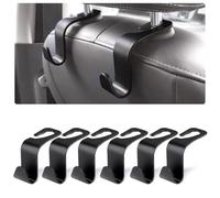 URAQT Lot de 6 crochets de rangement universels pour appuie-tête de siège arrière de voiture, crochets de rangement multifonctionnels et robustes pour siège arrière de voiture