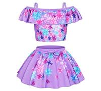 URAQT Maillot Anti UV de Bain Une Pièce Fille, Robe Mirabel/Isabella, Maillot de Bikini Athlétique, Été Costume pour Natation Débutant Filles Âge 2 à 3 Ans