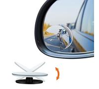 URAQT Miroir D'angle Mort De Voiture, 2Pcs Rotatif Voiture Angle Mort Miroir Rond 360°Rotate HD Verre Auto-adhésif Convexe Vue Arrière Véhicules Réglable Blind Spot Mirror pour Véhicules Moto et SUV