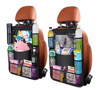 URAQT Organisateur de Voiture, Organisateur Voiture Enfant avec 8 Poches, Protection Siege Berline Super Capacité avec Pochette Transparente pour Tablette iPad Bouteilles Jouets Livre, 2 Pièces