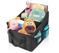 URAQT Organisateur Voiture Coffre, 25 * 24 * 5 cm Pliable Oxford Résistant Organisateur de Coffre, Multi-compartiments- Etanche- Base Antidérapante- avec Poignée, pour Stockages ou Camping Extérieur