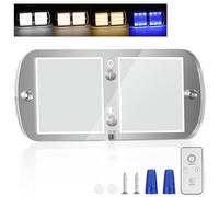 URAQT Plafonnier LED 12V Camping-Car, 800LM 36 LED Intérieur de la lumière de RV avec Interrupteur Marche, 4 Modes Lumière Télécommandée, Dimmable, Intérieur pour Camion/Voiture/Bateau