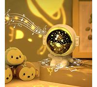 URAQT Projecteur Ciel Étoilé Astronaute, Rotation 360° avec 3 Thèmes + 8 Musiques Aide au Sommeil, 4 Modes d'Éclairage, Chargement USB, Veilleuse Enfant & Décoration Chambre (Design Astronaute)