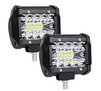 URAQT Projecteur de Travail LED 60W, 2pcs 4 Inch 6000K 3600LM 9V-30V, Étanche IP65 Nilight Phare Longue Portée, Antibrouillard D'inondation pour Truck ATV/SUV