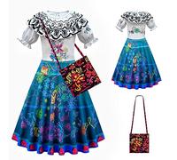 URAQT Robe Madrigal, Costume pour enfant fille, Robe Sac Madrigal Fille Déguisement, Robe de princesse, Princesse Peignoir Halloween Carnaval Costume Noël Cosplay Robe (110CM)