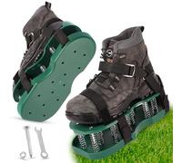 URAQT Sandales Aérateur Pelouse Double Couche, Ressort Amortissant Chaussures Fermées pour Pelouse, Jardin à Pointes de 70mm avec Sangles Velcro, Chaussure à Gazon Réglable pour Jardin Terrasse Cour