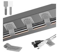 URAQT Sangle Câble Réutilisables, 36 Pièces Sangle Réutilisable Câble, Noir Attaches de Câble Nylon,Organisateur Rangement Cable pour câbles de charge de bureau, maison et bureau (9cm gris)