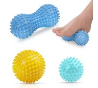 URAQT Set unique de 3 balles de massage différente,Massage de Trigger Point | Boule Myofasicale, Boule d'exercice,Balle de Massage Pour Masser les Pieds, dos, épaules,Bras,Bleu Clair