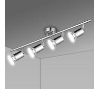 URAQT Spot de Plafond GU10, Rond Plafonnier LED, Spots et Rails de Spots, Suspension Luminaire Spot Led, pour Interieur Cuisine Chambre Salon, Livré Sans Ampoules (Longue quatre têtes)