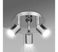 URAQT Spot de Plafond GU10, Rond Plafonnier LED, Spots et Rails de Spots, Suspension Luminaire Spot Led, pour Interieur Cuisine Chambre Salon, Livré Sans Ampoules (Trois têtes rondes)