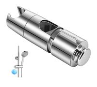 URAQT Support de Douche, Support de Douche à Main Réglable, Universel Support de Pommeau de Douche pour Barre de 19-25MM, ABS Chromé Installation Simple pour Barre de Douche