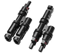 URAQT T Connecteur Solaire, 1 Pair 2 to 1 T Connecteur de panneau solaire MFFF/FMMM, Connecteu de Branche pour Connexion Parallèle Entre Panneaux Solair