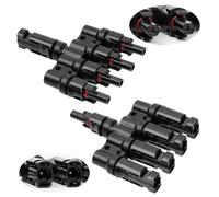 URAQT T Connecteur Solaire, 1 Pair 4 to 1 T Connecteur de panneau solaire MFFF/FMMM, Connecteu de Branche pour Connexion Parallèle Entre Panneaux Solair