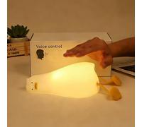 URAQT Veilleuse Canard Enfant, Commande Vocale & Tactile, 8 Couleurs 3 Niveaux de Luminosité, Silicone Rechargeable USB, Minuterie 30min, Support Téléphone (Design Contemporain)