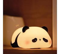 URAQT Veilleuse Panda Enfant, Lampe Tactile Silicone 3 Couleurs, Veilleuse Rechargeable USB avec Minuterie 30min, Luz Douce pour Chambre de Bébé, Cadeau Anniversaire Enfant