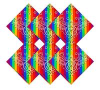 URATOT Lot de 6 bandanas arc-en-ciel Gay Pride en coton, pour soutenir les causes LGBT, Cachemire arc-en-ciel, Medium