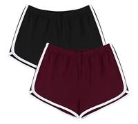URATOT Women's Cotton Shorts Gym Shorts Yoga Shorts Summer Running Active Shorts Dance, Pack of 2