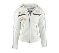 URBAN 5884 Blouson moto femme avec protections, cuir d'agneau, dos, épaules et coudes | Blanc | 5XL