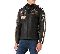 URBAN 5884 Blouson moto homme cuir Urban Leather ’58 HOMMES’ | Veste moto homologuée en cuir d’agneau | Protections homologuées CE amovibles pour le dos, les épaules et les coudes | Brun | 48/4XL