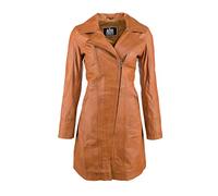 URBAN 5884 Janice Ladies | Blouson en Cuir pour Femme | Élégante Veste en Peau d'agneau Douce, Modèle Long | Brun | 2XL