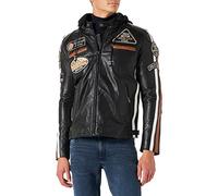 URBAN 5884 Motorradjacke Herren mit Protektoren, Lammlederjacke, Rücken-, Schulter- und Ellbogenprotektoren